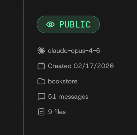 Thread visibility options in Claudebin