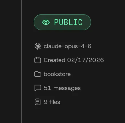 Thread visibility options in Claudebin